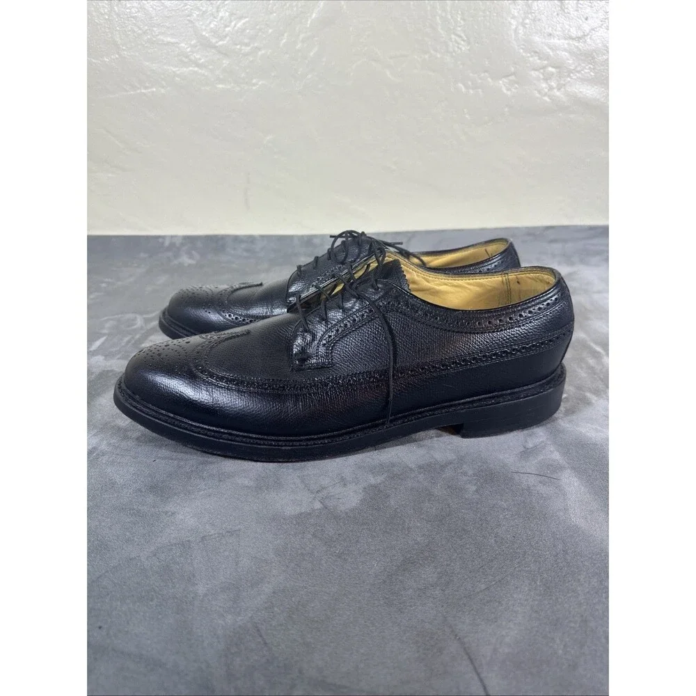 Florsheim Kenmoor 12 D Men’s Black Dress Shoes Gunboat Wingtip Tank Classic Mens